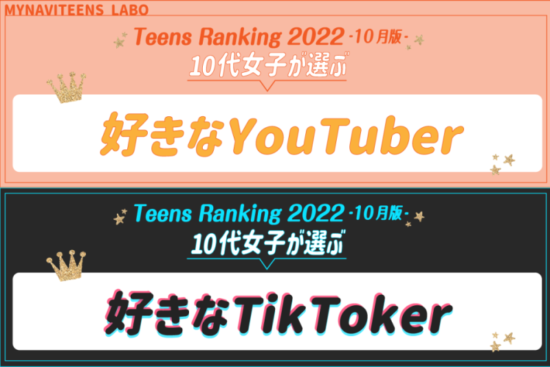 【2022年秋-冬版】10代女子に人気の「YouTuber」「TikToker」ランキング